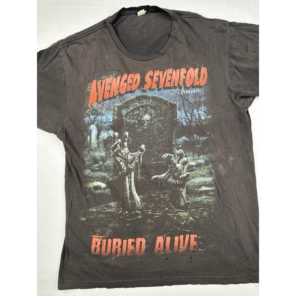Avenged Sevenfold Buried Alive Band T Shirt Distressed Faded Grunge Adult L - Picture 2 of 13